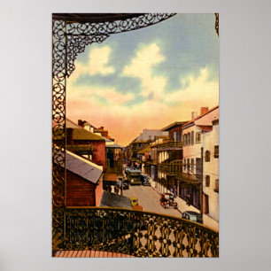 Poster Balcon royal de rue de la Nouvelle-Orléans