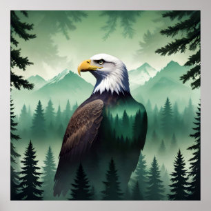 Poster Bald Eagle Faune Animal Nature Environnement Art