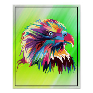 Poster Bald Eagle géométrique Prismatic Design-80590
