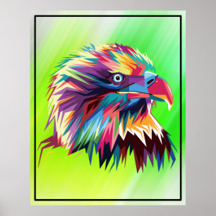 Poster Bald Eagle géométrique Prismatic Design-80590
