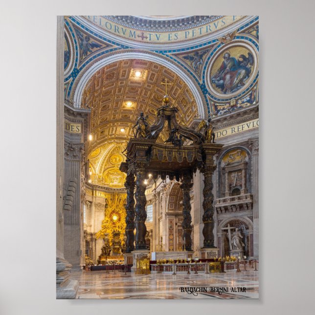 Poster Baldachin Bernini Altar, Vatican (Devant)