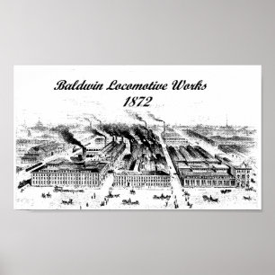 Poster Baldwin Locomotive Works 1872