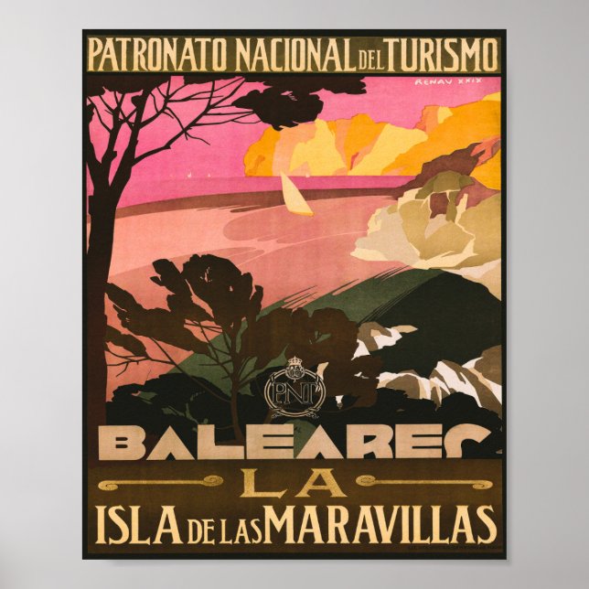 Poster Baleares Espagne Vintage voyage (Devant)