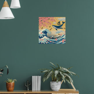 Poster Baleia Celestial entre Cerejeiras – Arte IA