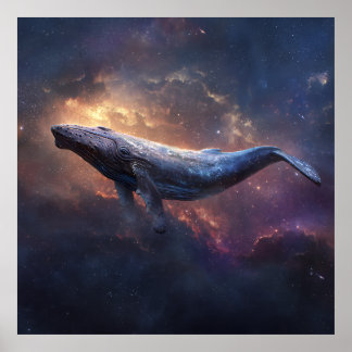 Poster Baleine à bosse cosmique