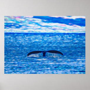 Poster Baleine à bosse Queue au large de la côte de Maui 