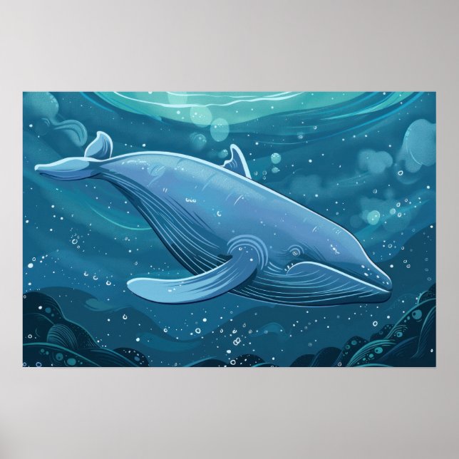 Poster Baleine bleue Petite (Devant)