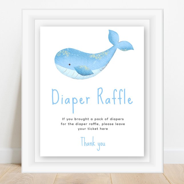 Poster Baleine d'aquarelle - Raffin de couches (Créateur téléchargé)