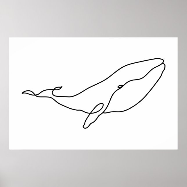 Poster Baleine, illustration d'art en ligne (Devant)