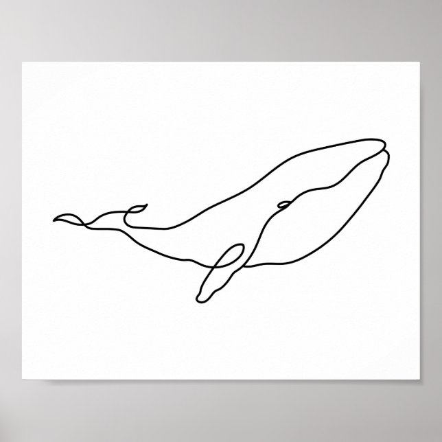 Poster Baleine, illustration d'art en ligne (Devant)