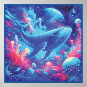Poster Baleine Psychédélique Ocean Dreams