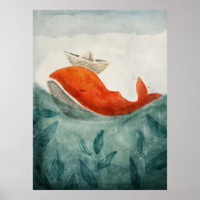 Poster Baleine rouge (Devant)