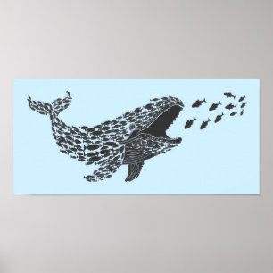 Poster Baleine silhouette