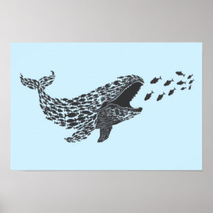 Poster Baleine Silhouette