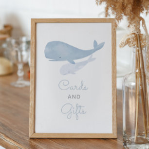 Poster Baleine sous la mer Cartes de Baby shower et cadea