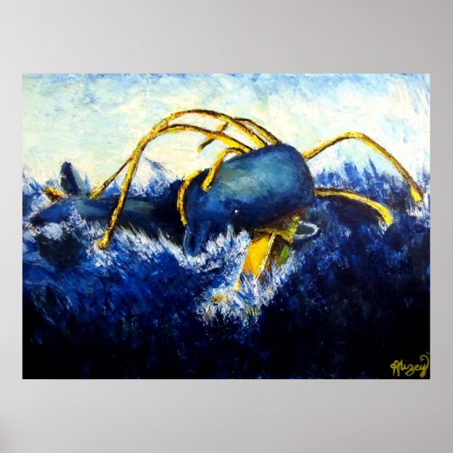 Poster Baleine Vs Calmar Colossal Artiste Original Imprim (Devant)