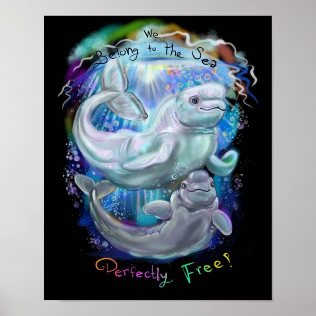 Poster Baleines de Beluga (Devant)