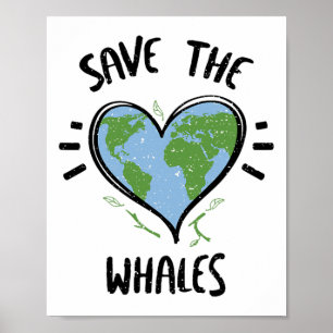 Poster Baleines Sauver Les Baleines Jour De La Terre Dit