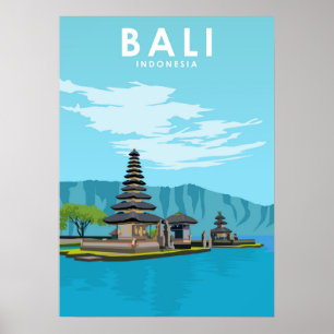 Poster Bali Indonesia Illustration Travel
