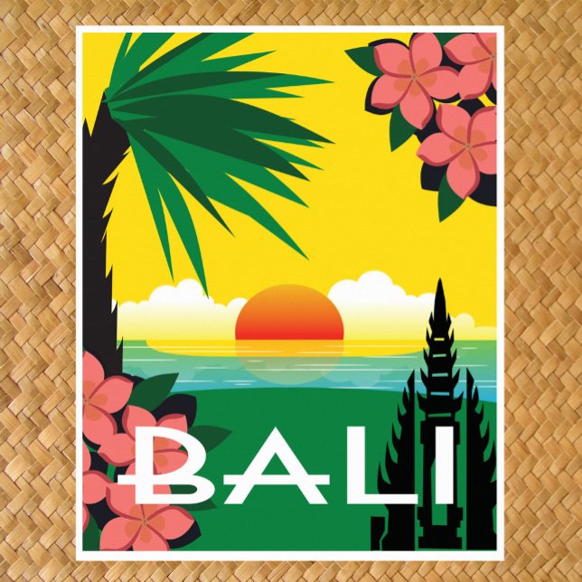 Poster Bali Indonésie style voyage vintage (Créateur téléchargé)