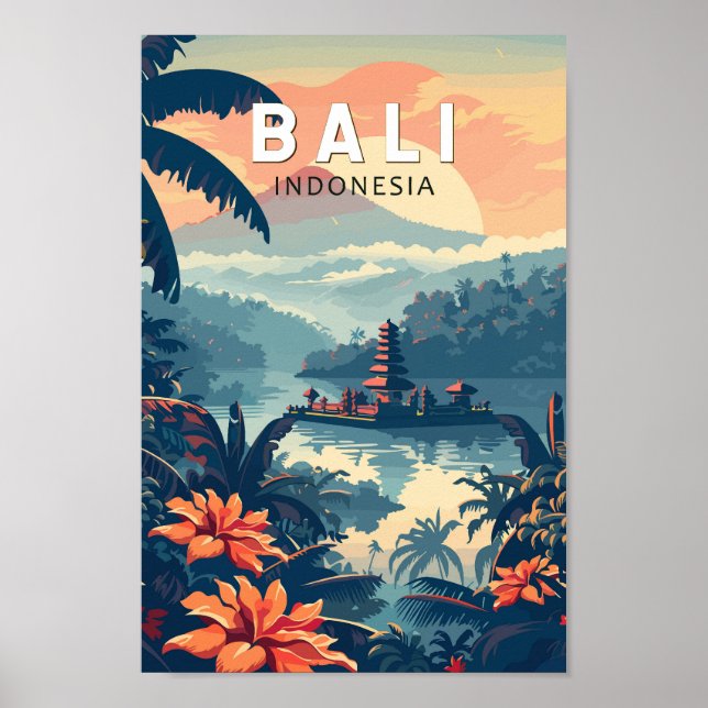 Poster Bali Indonésie Travel Art Vintage (Devant)