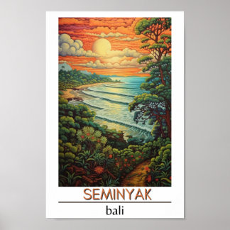 Poster Bali Indonésie Travel Seminyak