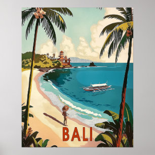 Poster Bali, Indonésie Vintage