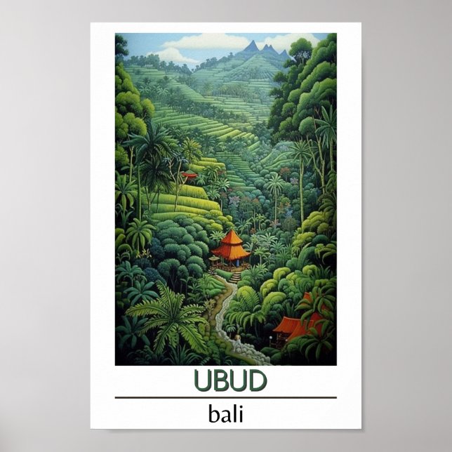 Poster Bali Indonésie Voyage Ubud (Devant)