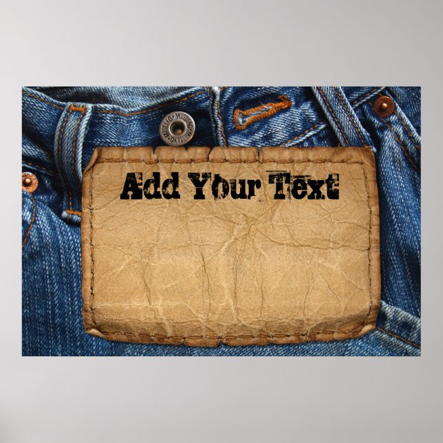 Poster Balise Grunge Blue Jean Denim & Leather personnali (Devant)