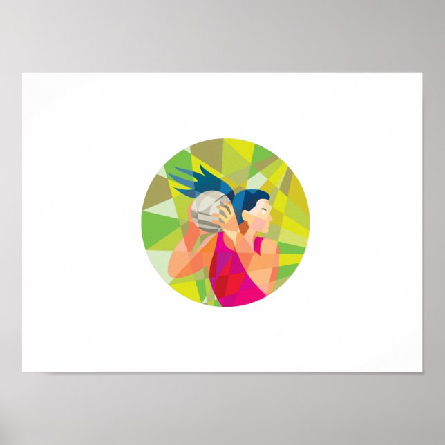 Poster Ball du lecteur Netball Rebound Basse Polygone (Devant)