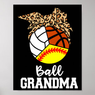 Poster Ball Grand-mère Softball Volley-ball Leopar