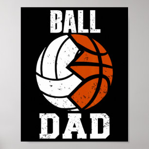 Poster Ball Papa Fun Volleyball Basket Papa