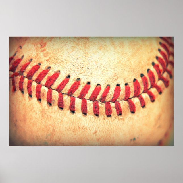 Poster balle de baseball vintage (Devant)