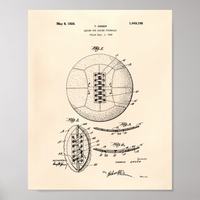 Poster Balle de Football 1928 Art Brevet - Vieux Poivre (Devant)