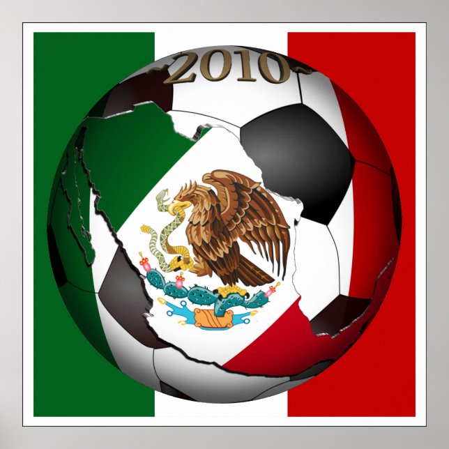 Poster Balle de football 2010 - Mexique (Devant)