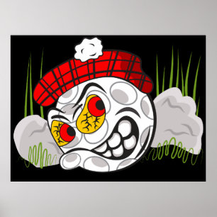 Poster Balle de Golf Cachée, Sport Drôle