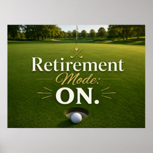 Poster Balle de golf sur green pour la retraite de golfeu
