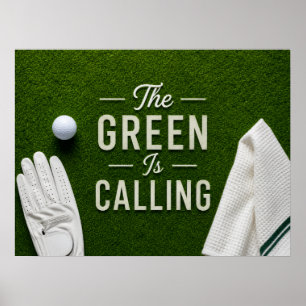 Poster Balle de golf sur le green pour golfeur