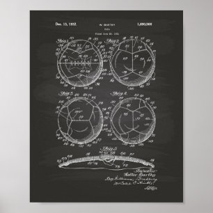 Poster Balle de soccer 1932 Art Brevet