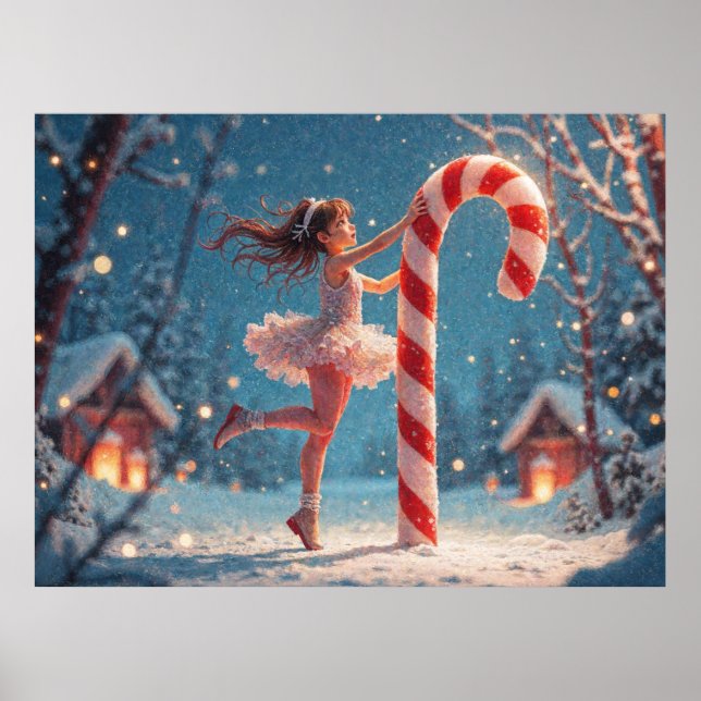 Poster Ballerina Anime Fille et Sucre de canne Noël (Devant)