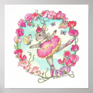 Poster Ballerina Bunny Imprimer Pois doux
