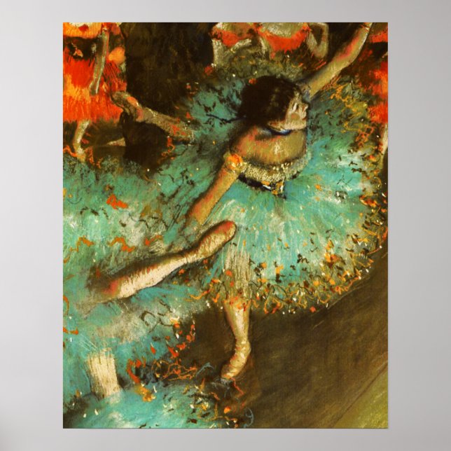 Poster Ballerina Dance Green Dancer Edger Degas Peinture (Devant)