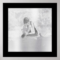 Ballerina Femme Corps Argent Gris ciment Mur