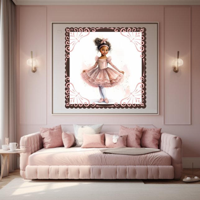 Poster Ballerina noire, Tutu Rose, Barrette Ivy Rose (Créateur téléchargé)