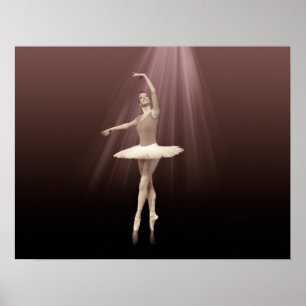 Poster Ballerina On Pointe dans Russet Tint