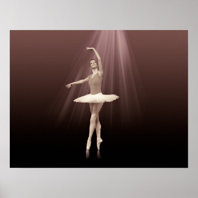 Poster Ballerina On Pointe dans Russet Tint (Devant)