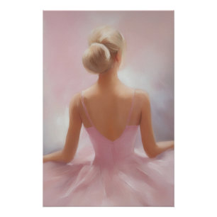 Poster Ballerina peinte en rose