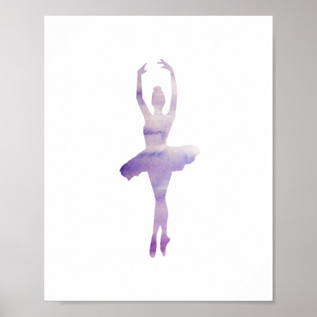 Poster Ballerina Purple Peinture (Devant)