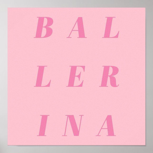 Poster Ballerina rose Conception de texte pour danseurs d (Devant)