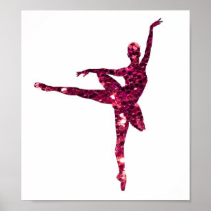 Poster Ballerina rose mousseuse
